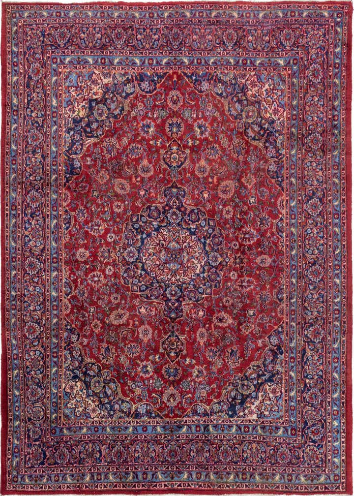 10' x 12' 10 Hand Knotted Mashad Persian Wool Rug