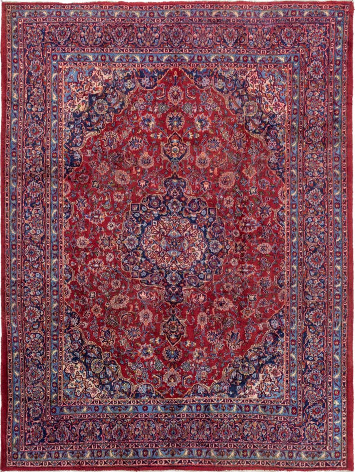 Detail image of 10' x 12' 10 Hand Knotted Mashad Persian Wool Rug