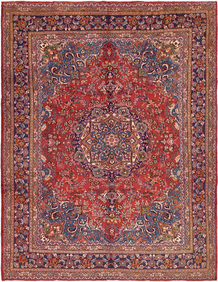 9' 6 x 12' 5 Hand Knotted Mashad Persian Wool Rug