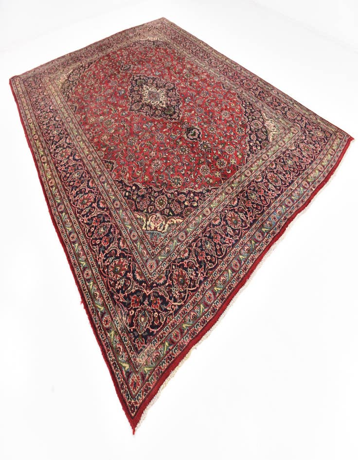 Detail image of 10' x 12' 9 Hand Knotted Mashad Persian Wool Rug