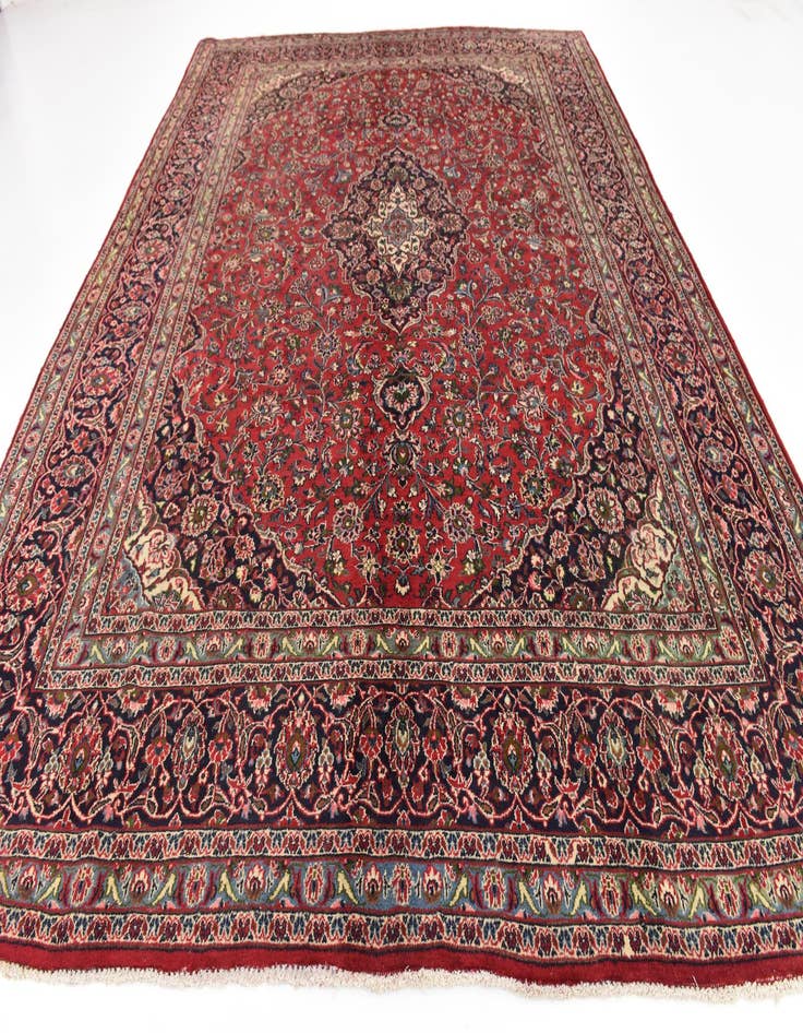 Detail image of 10' x 12' 9 Hand Knotted Mashad Persian Wool Rug