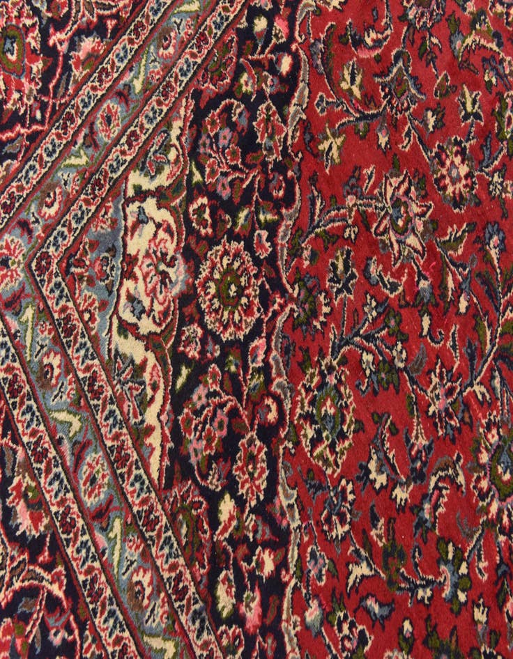Detail image of 10' x 12' 9 Hand Knotted Mashad Persian Wool Rug