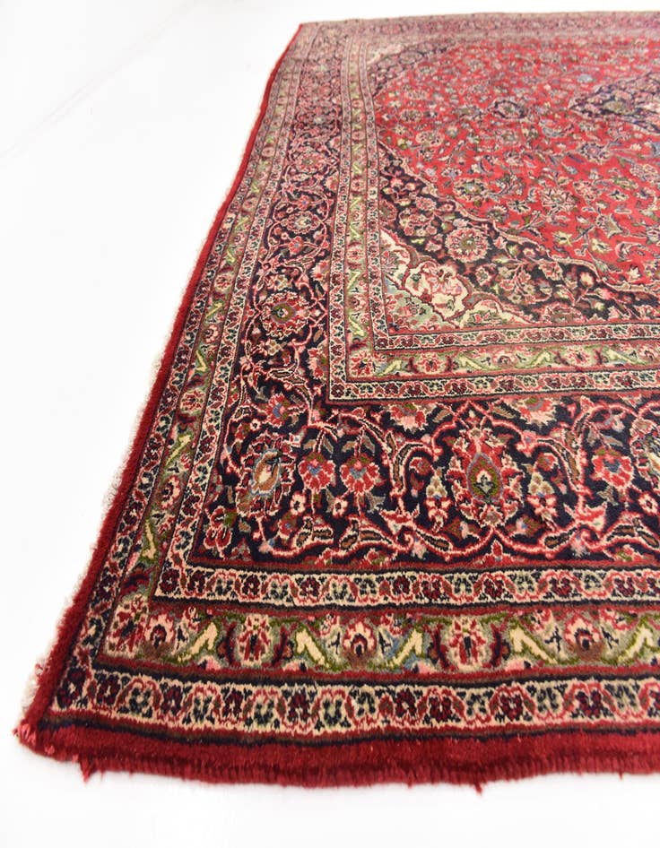 Detail image of 10' x 12' 9 Hand Knotted Mashad Persian Wool Rug