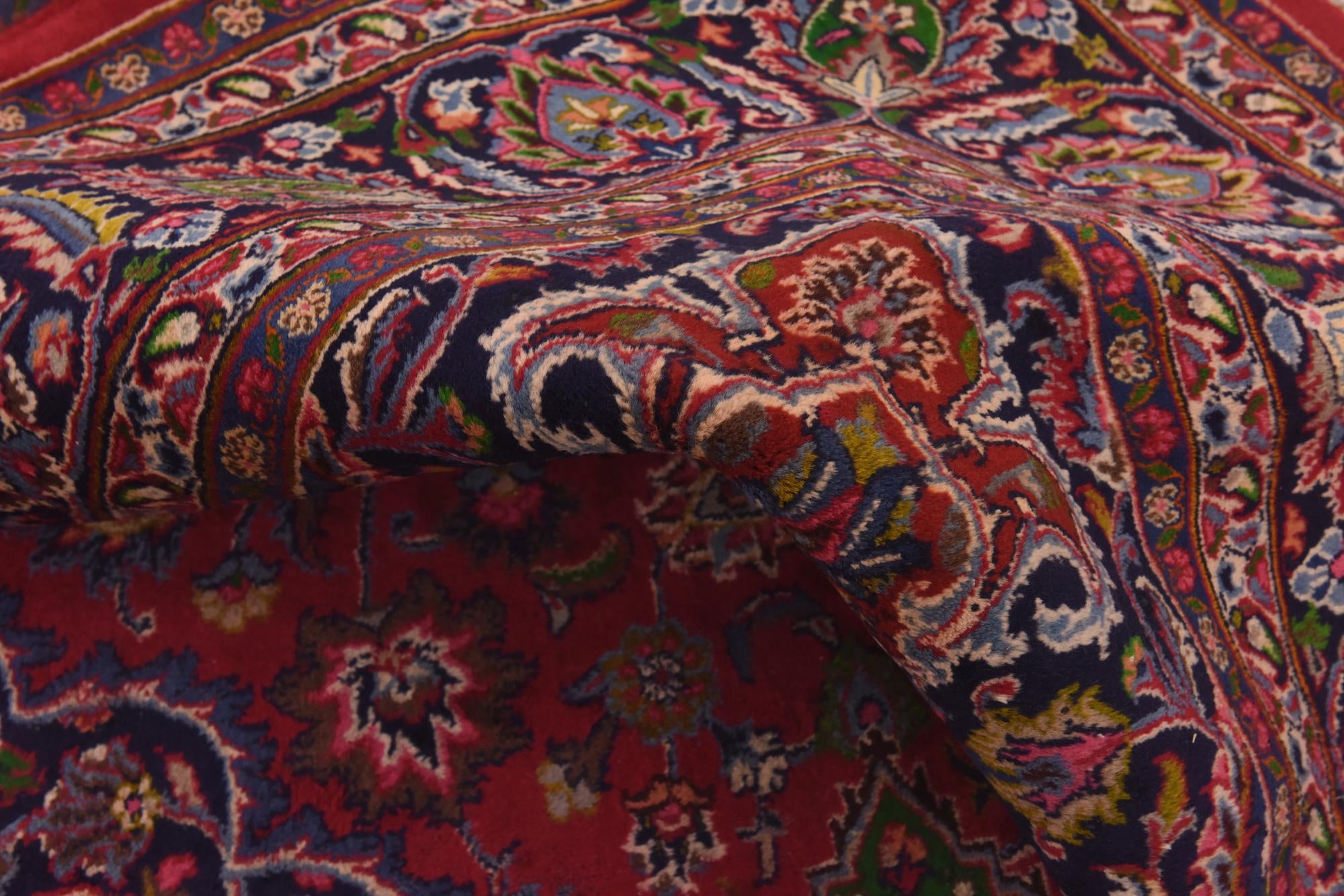 9' 7 x 12' 7 Hand Knotted Mashad Persian Wool Rug