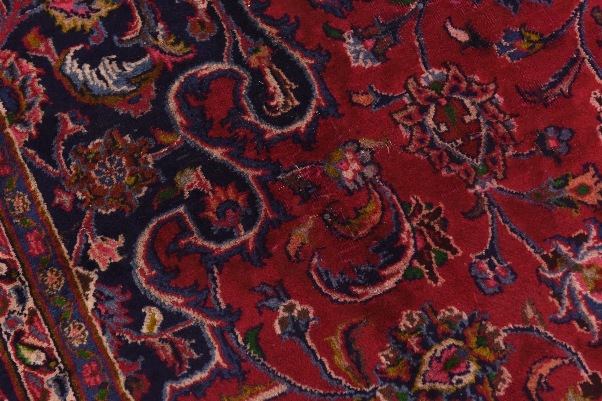 9' 7 x 12' 7 Hand Knotted Mashad Persian Wool Rug