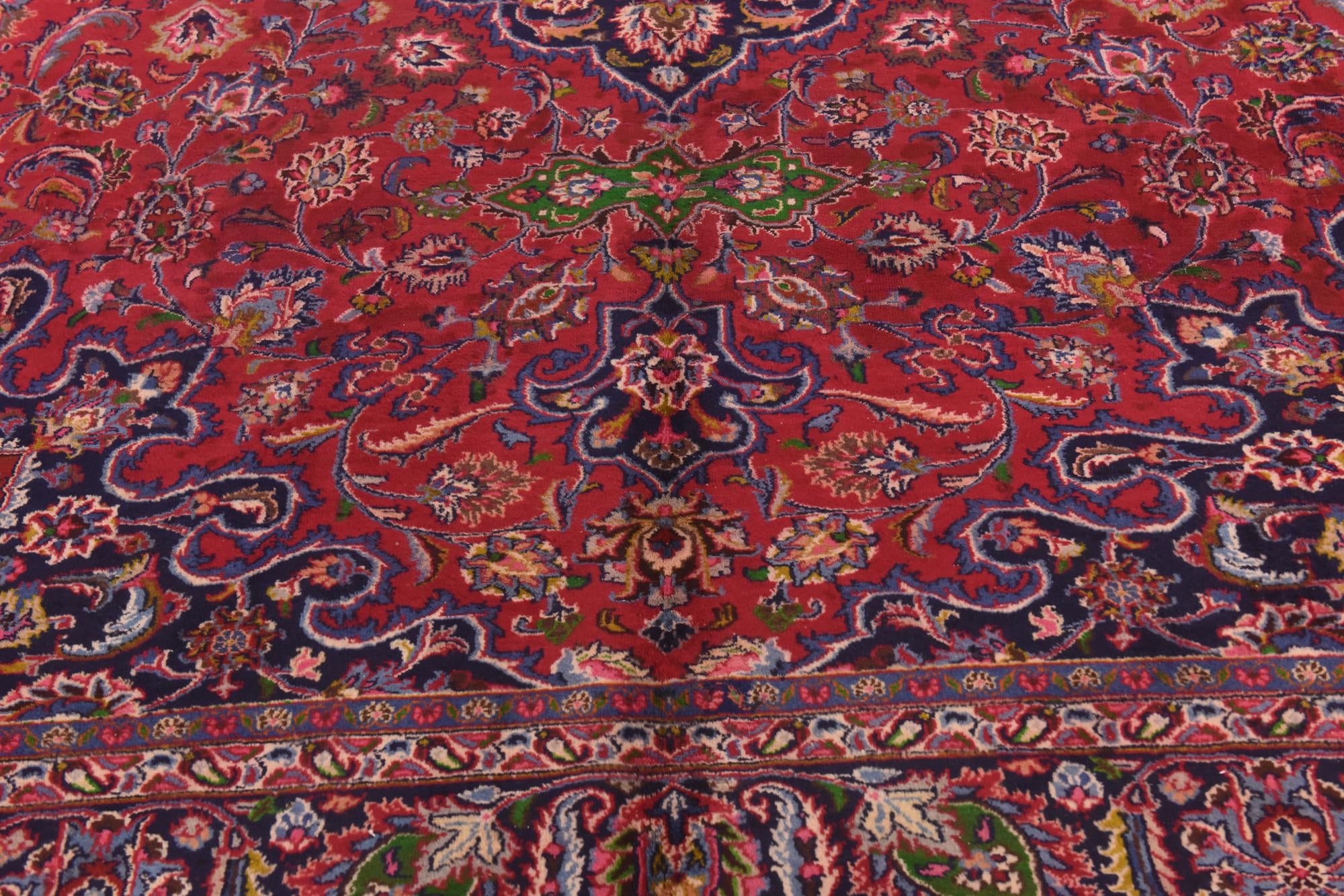 9' 7 x 12' 7 Hand Knotted Mashad Persian Wool Rug