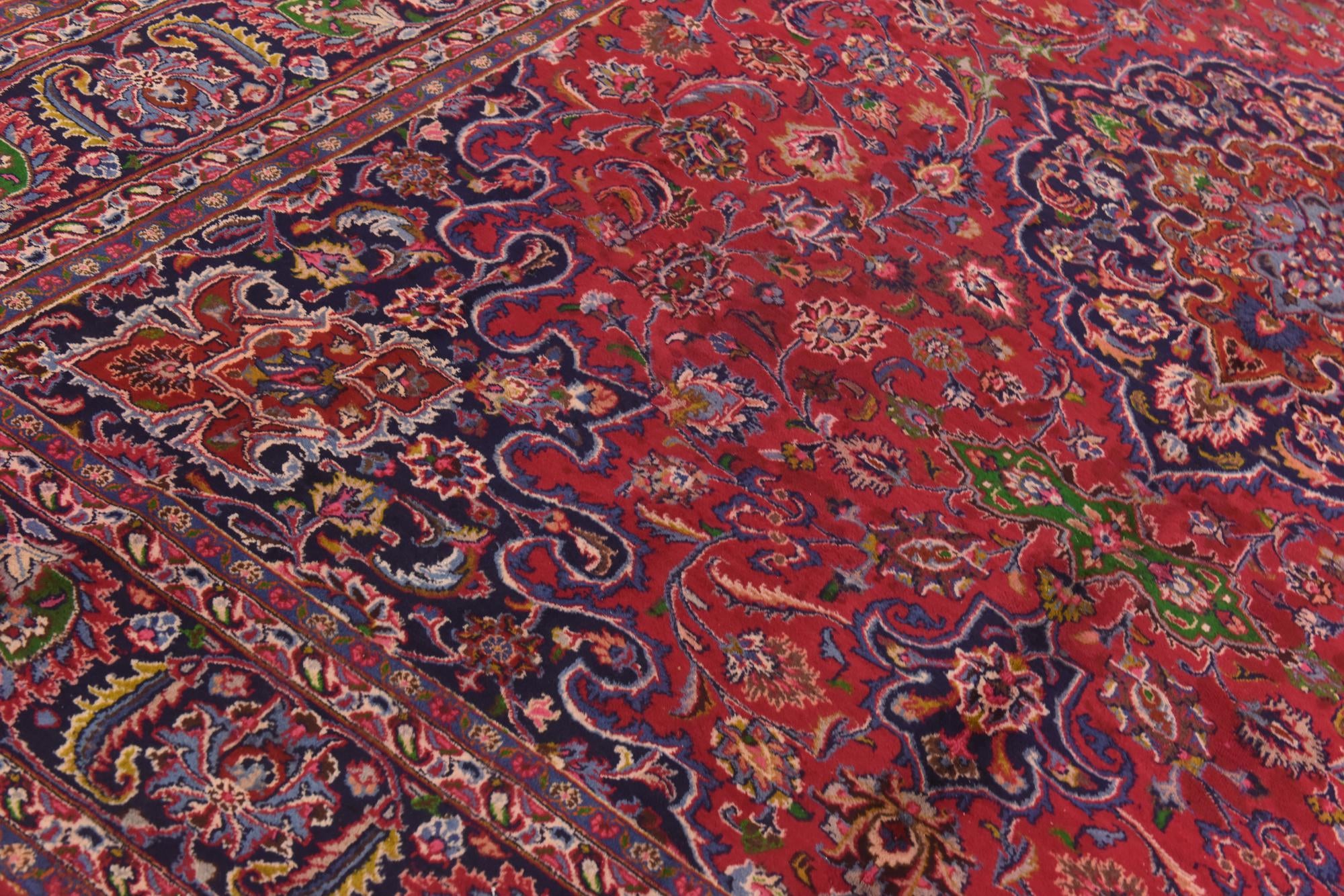 9' 7 x 12' 7 Hand Knotted Mashad Persian Wool Rug