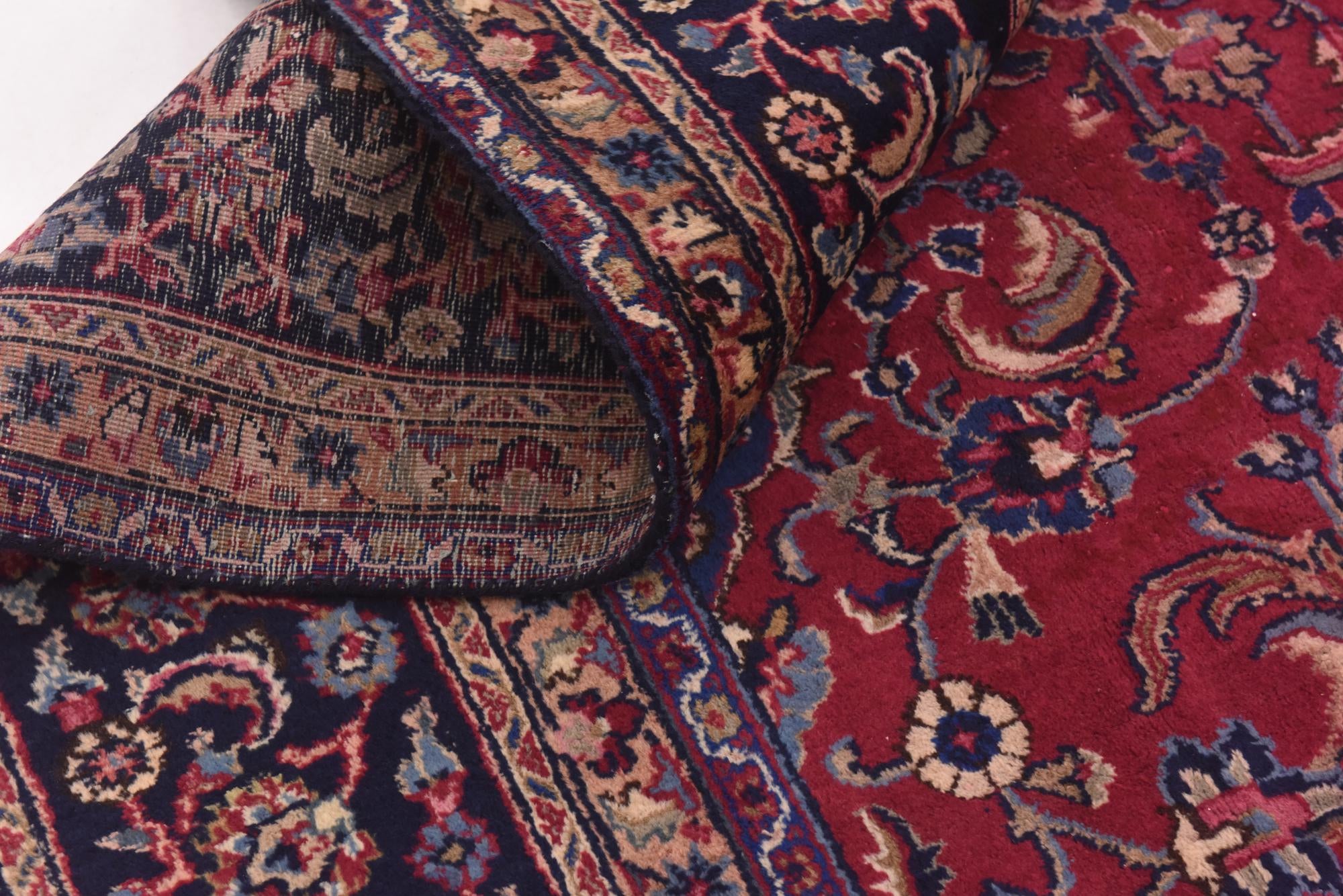 9' 8 x 12' 6 Hand Knotted Mashad Persian Wool Rug