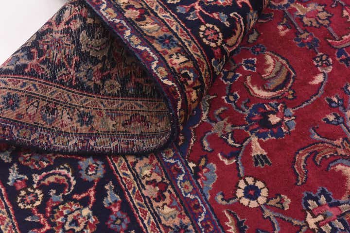 9' 8 x 12' 6 Hand Knotted Mashad Persian Wool Rug