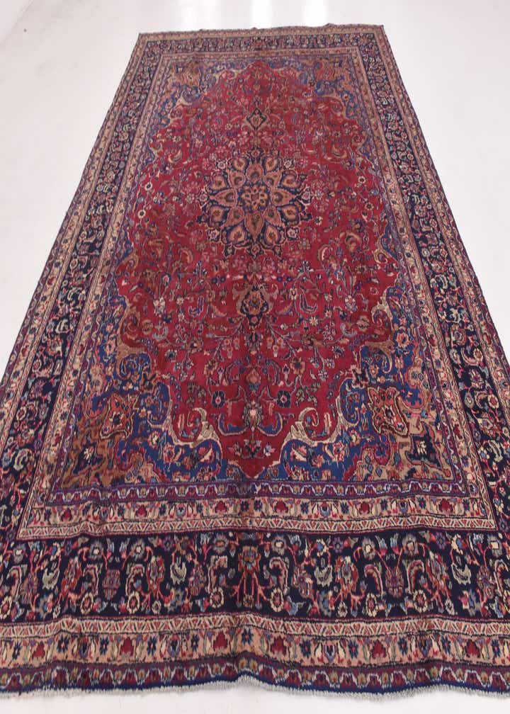 9' 8 x 12' 6 Hand Knotted Mashad Persian Wool Rug