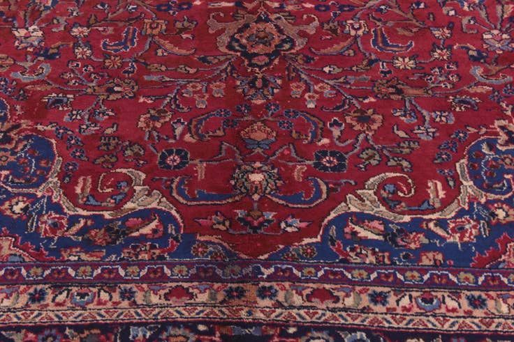 Detail image of 9' 8 x 12' 6 Hand Knotted Mashad Persian Wool Rug