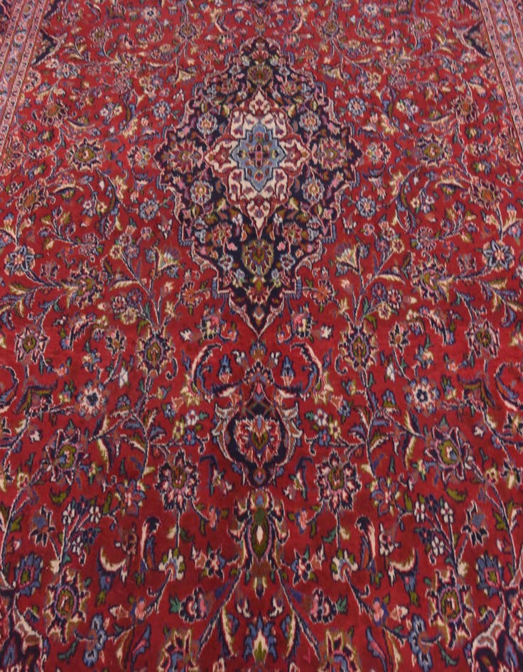 Detail image of 9' 8 x 13'  Hand Knotted Mashad Persian Wool Rug