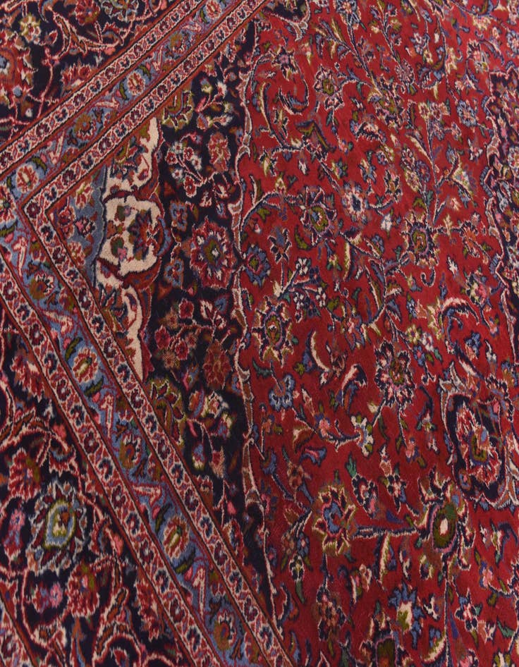 Detail image of 9' 8 x 13'  Hand Knotted Mashad Persian Wool Rug