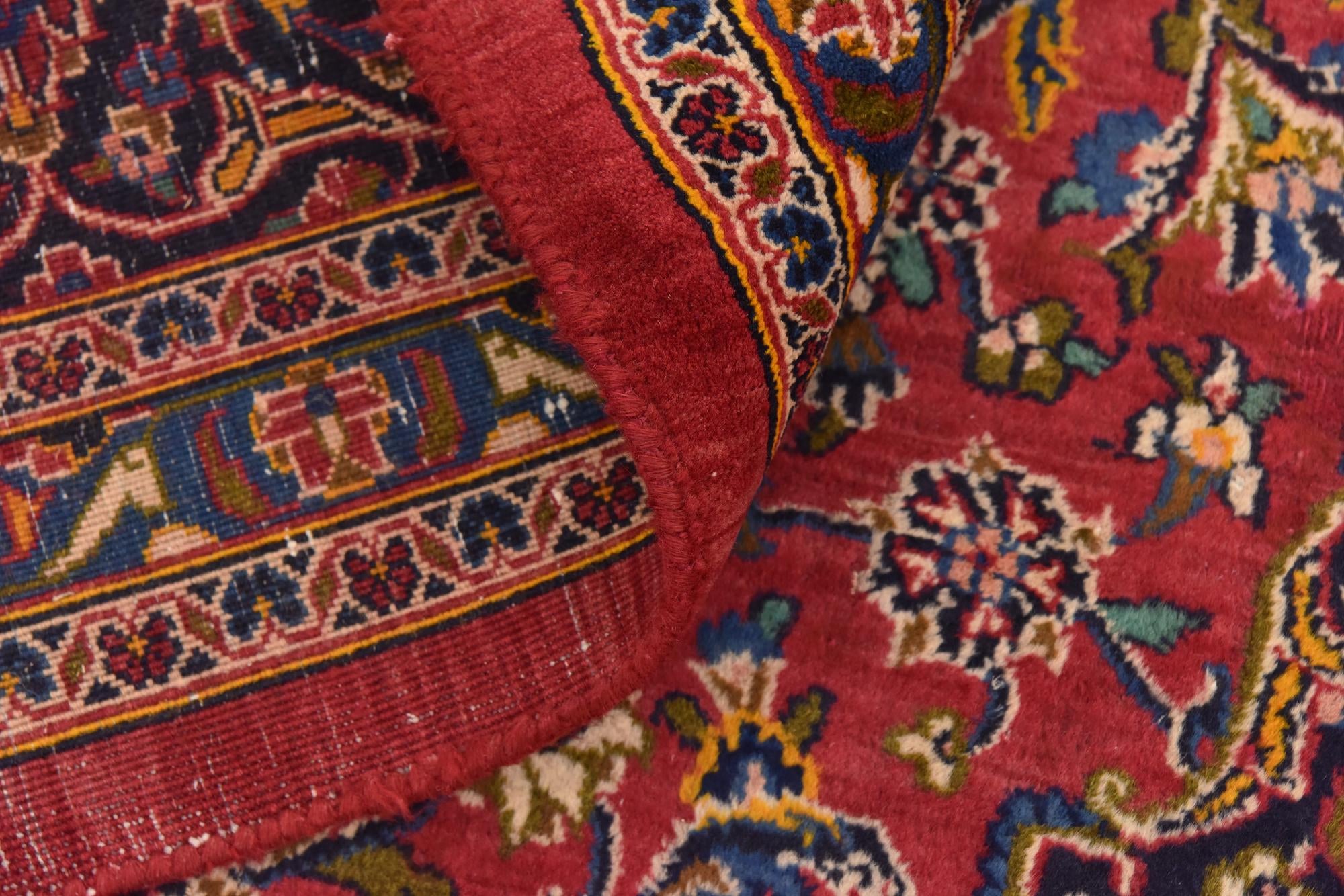 9' 10 x 12' 6 Hand Knotted Mashad Persian Wool Rug