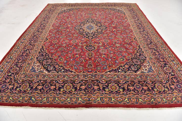 Detail image of 9' 10 x 12' 6 Hand Knotted Mashad Persian Wool Rug