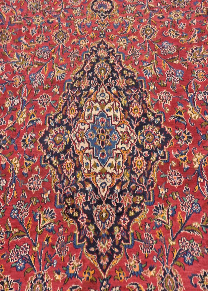 9' 10 x 12' 6 Hand Knotted Mashad Persian Wool Rug