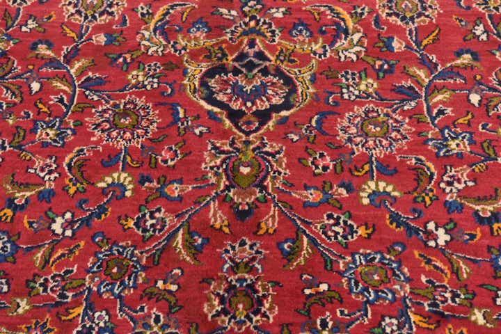 9' 10 x 12' 6 Hand Knotted Mashad Persian Wool Rug
