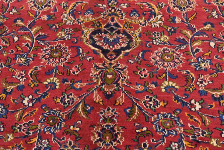 Detail image of 9' 10 x 12' 6 Hand Knotted Mashad Persian Wool Rug