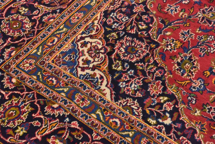 Detail image of 9' 10 x 12' 6 Hand Knotted Mashad Persian Wool Rug