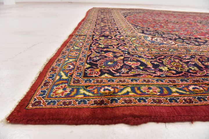 9' 10 x 12' 6 Hand Knotted Mashad Persian Wool Rug