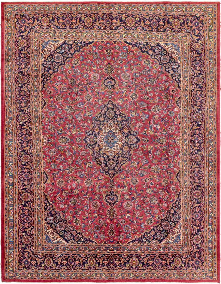 Detail image of 9' 10 x 12' 6 Hand Knotted Mashad Persian Wool Rug