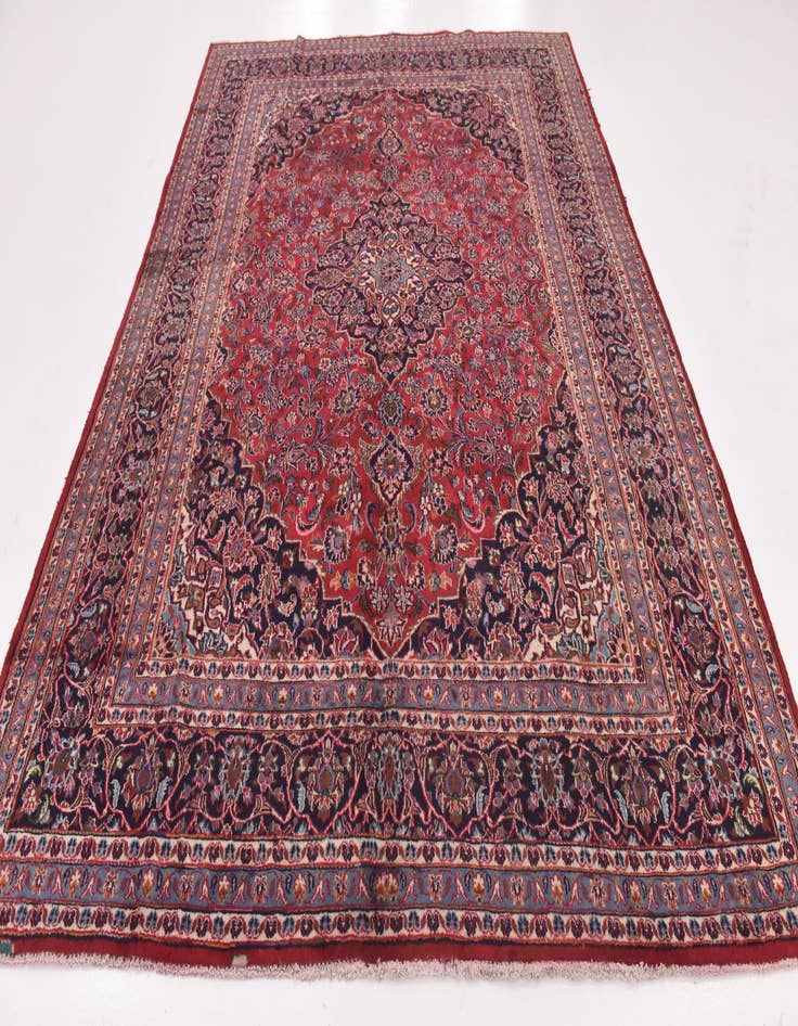 Detail image of 8' x 11' Hand Knotted Mashad Persian Wool Rug