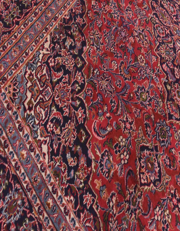 Detail image of 8' x 11' Hand Knotted Mashad Persian Wool Rug