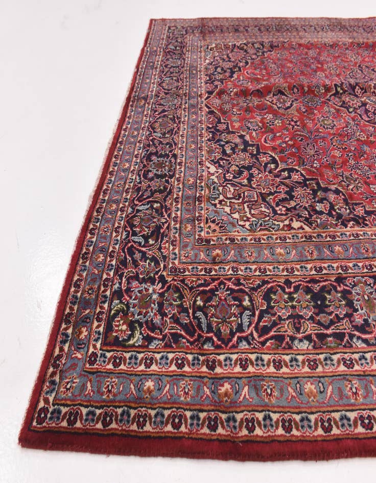 Detail image of 8' x 11' Hand Knotted Mashad Persian Wool Rug