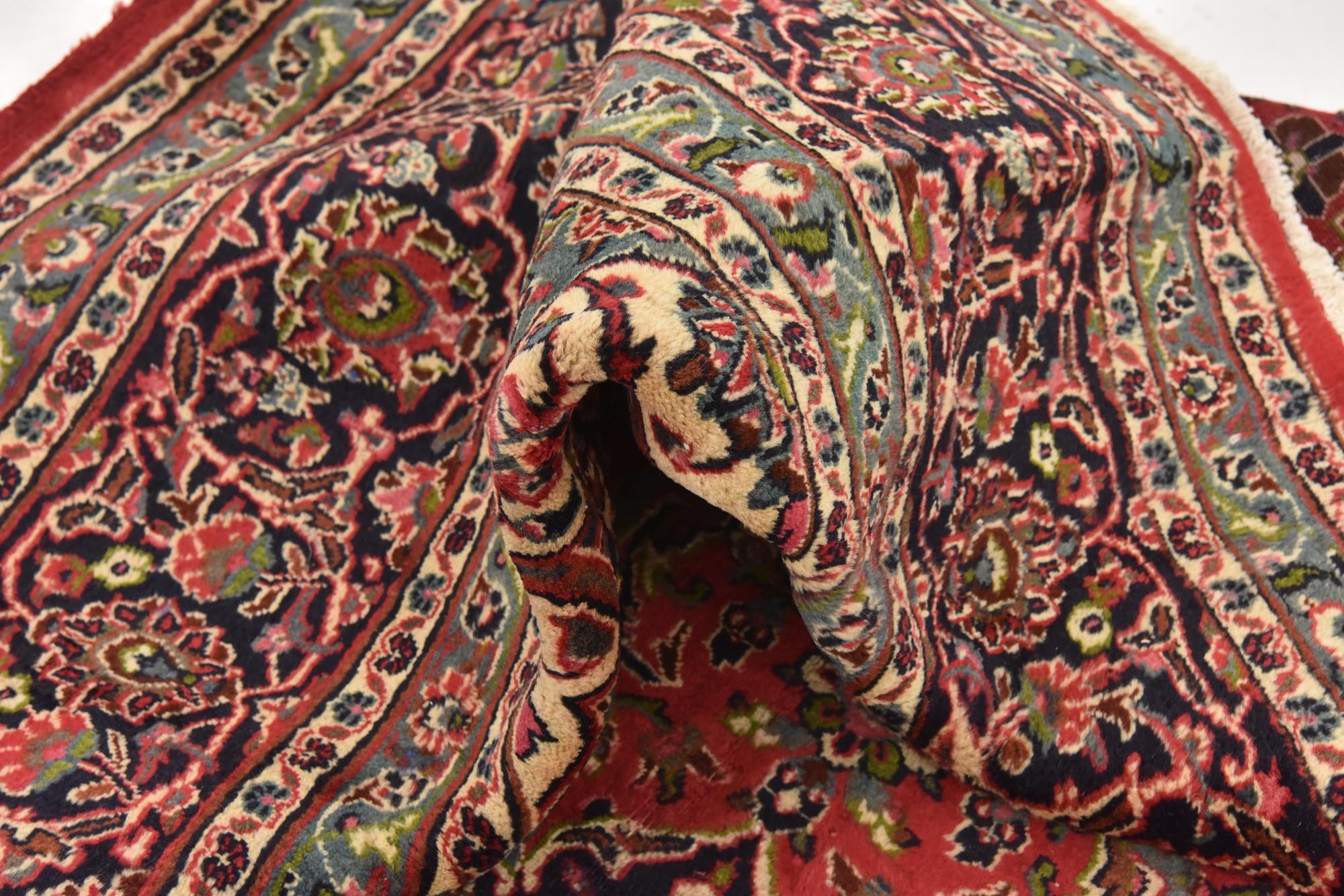 9' 6 x 12' 9 Hand Knotted Mashad Persian Wool Rug