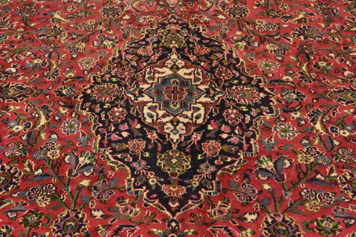 9' 6 x 12' 9 Hand Knotted Mashad Persian Wool Rug
