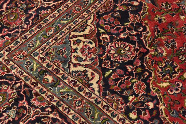 9' 6 x 12' 9 Hand Knotted Mashad Persian Wool Rug