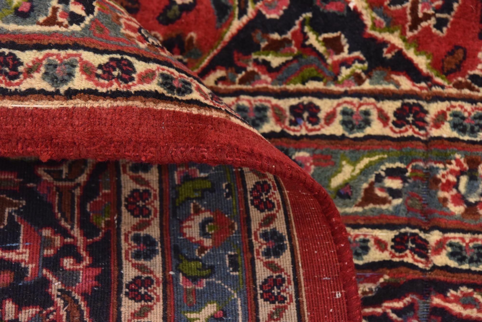 9' 6 x 12' 9 Hand Knotted Mashad Persian Wool Rug
