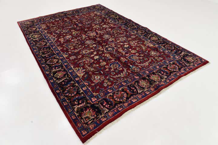 6' 6 x 9' 4 Hand Knotted Mashad Persian Wool Rug