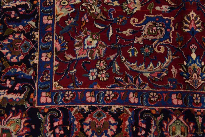 6' 6 x 9' 4 Hand Knotted Mashad Persian Wool Rug