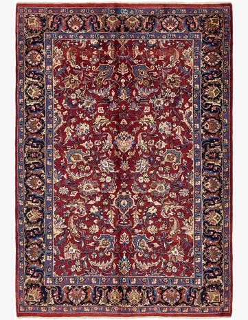 6' 6 x 9' 4 Hand Knotted Mashad Persian Wool Rug