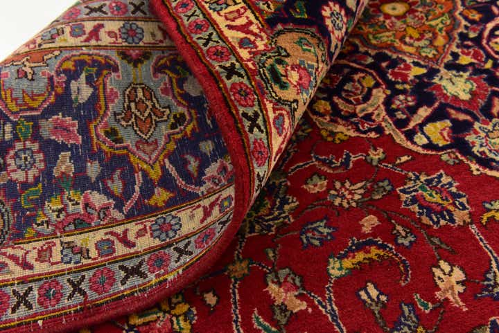 6' 5 x 9' 6 Hand Knotted Mashad Persian Wool Rug