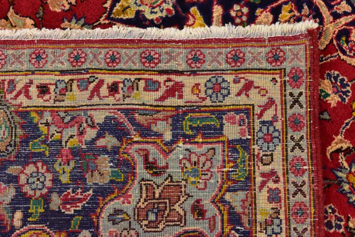 6' 5 x 9' 6 Hand Knotted Mashad Persian Wool Rug