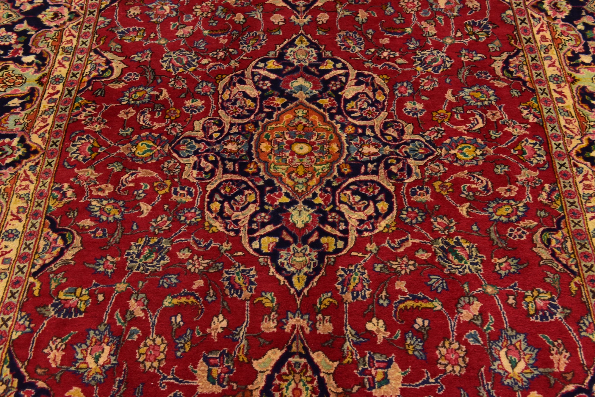 6' 5 x 9' 6 Hand Knotted Mashad Persian Wool Rug