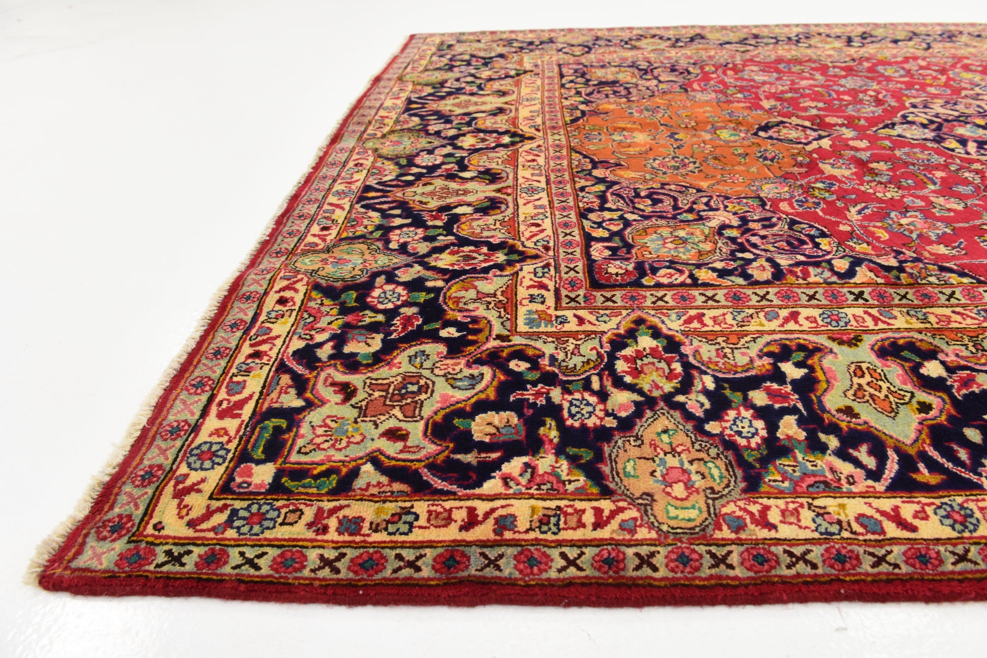6' 5 x 9' 6 Hand Knotted Mashad Persian Wool Rug