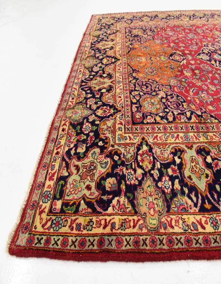 Detail image of 6' 5 x 9' 6  Hand Knotted Mashad Persian Wool Rug