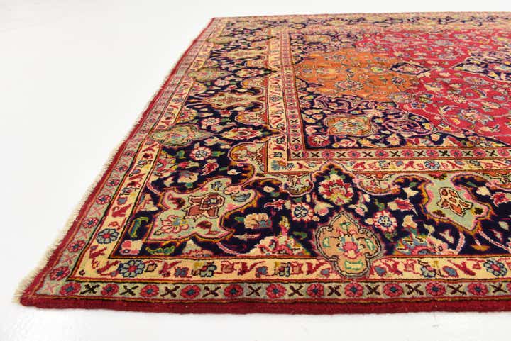 6' 5 x 9' 6 Hand Knotted Mashad Persian Wool Rug