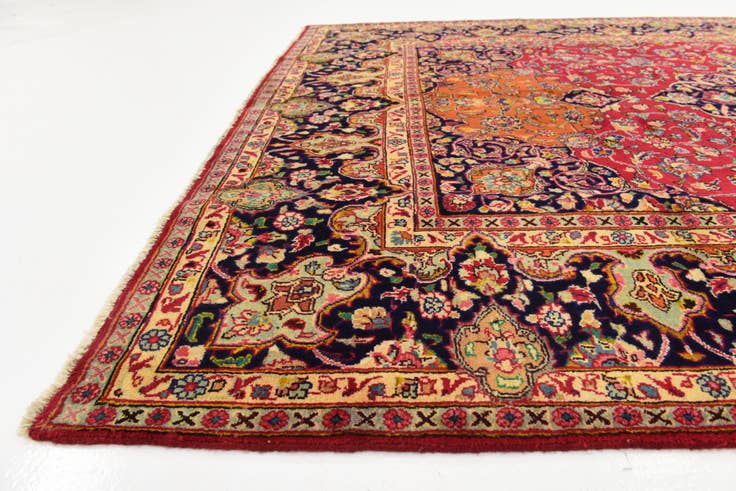 Detail image of 6' 5 x 9' 6 Hand Knotted Mashad Persian Wool Rug