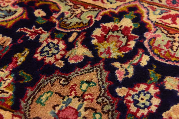 6' 5 x 9' 6 Hand Knotted Mashad Persian Wool Rug
