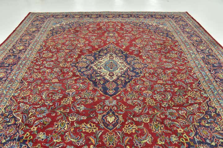 10' x 12' 8 Hand Knotted Mashad Persian Wool Rug