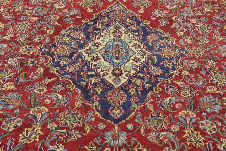 Detail image of 10' x 12' 8 Hand Knotted Mashad Persian Wool Rug
