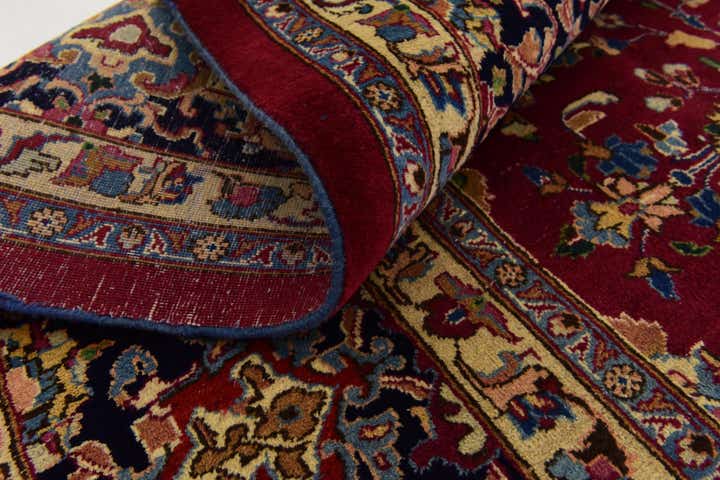 10' x 13' Hand Knotted Mashad Persian Wool Rug