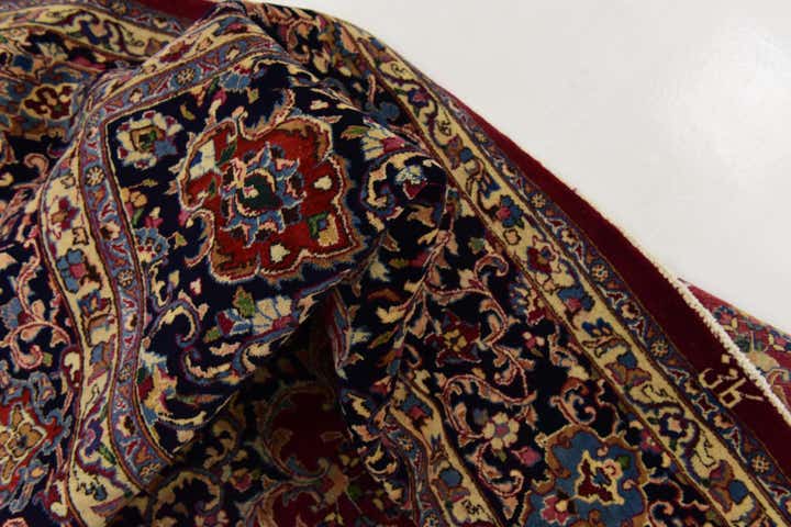 10' x 13' Hand Knotted Mashad Persian Wool Rug