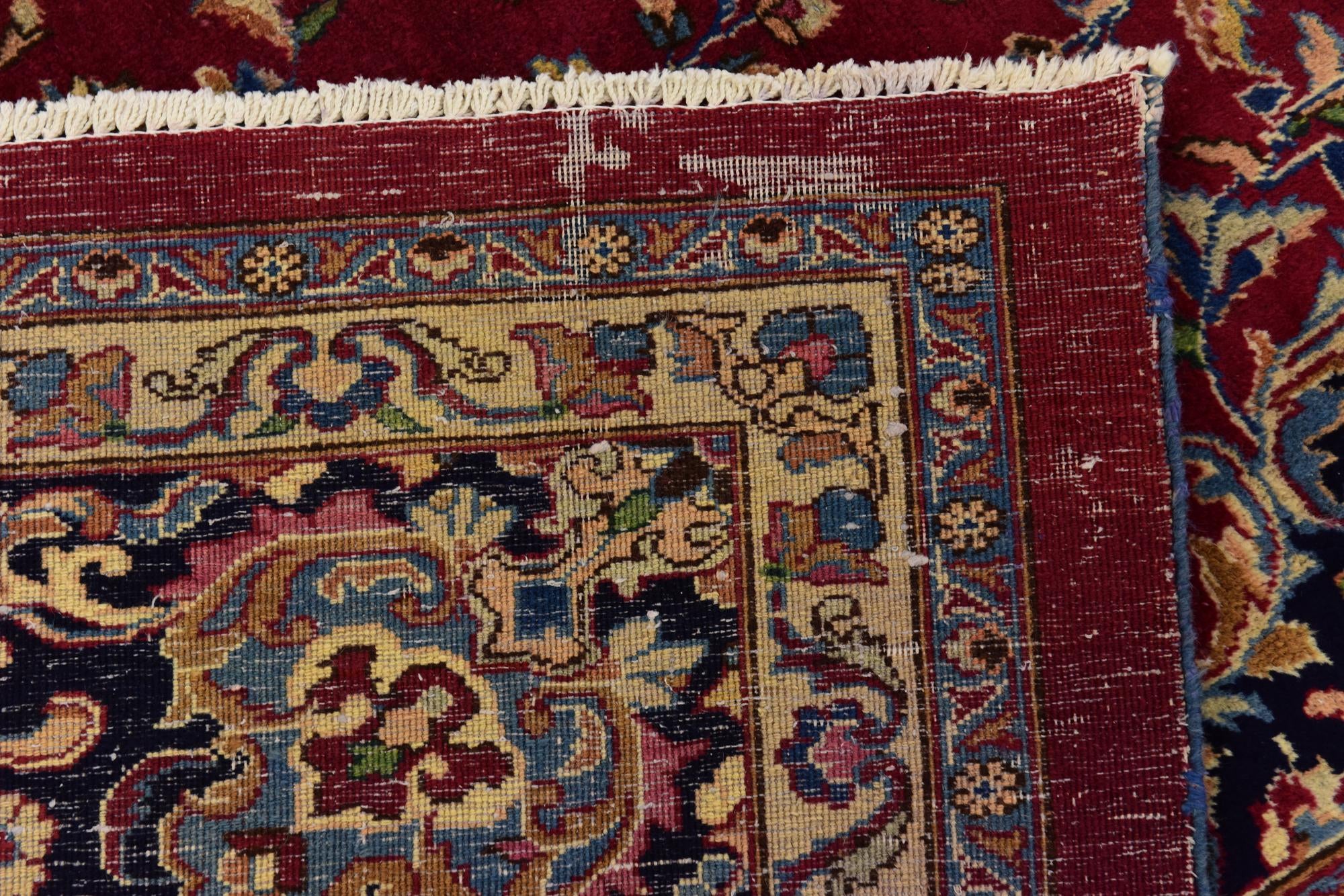 10' x 13' Hand Knotted Mashad Persian Wool Rug
