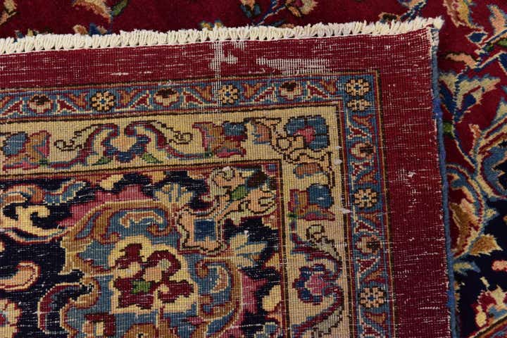 10' x 13' Hand Knotted Mashad Persian Wool Rug