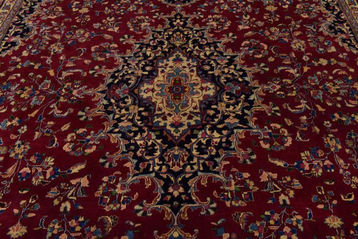 Detailansicht von 305cm x 395cm Handgeknüpft Mashad Persisch Wolle Teppich
